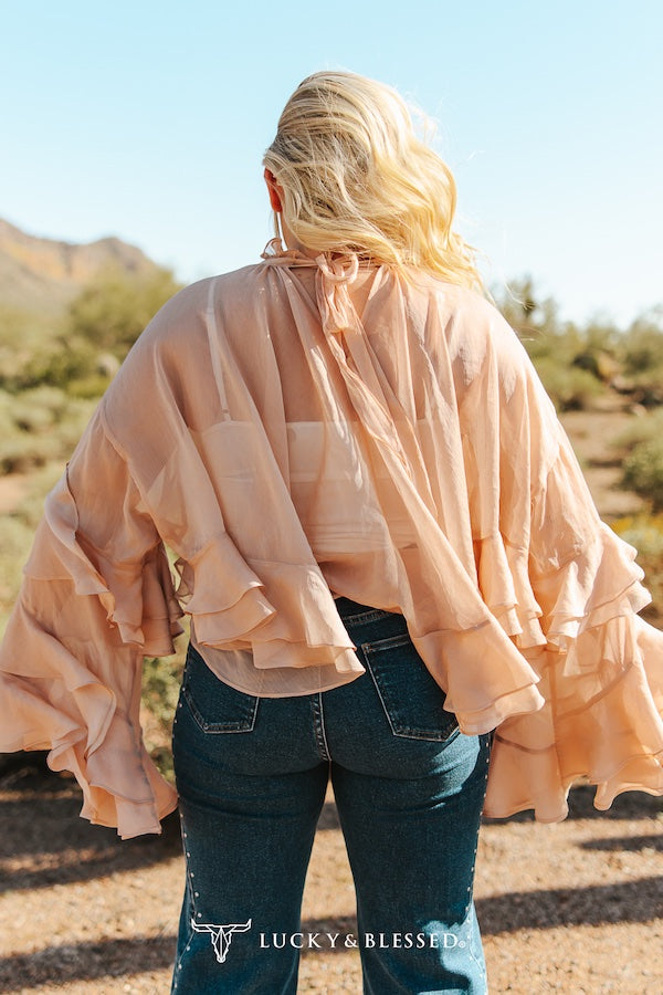 Light Peach Ruffle Blouse