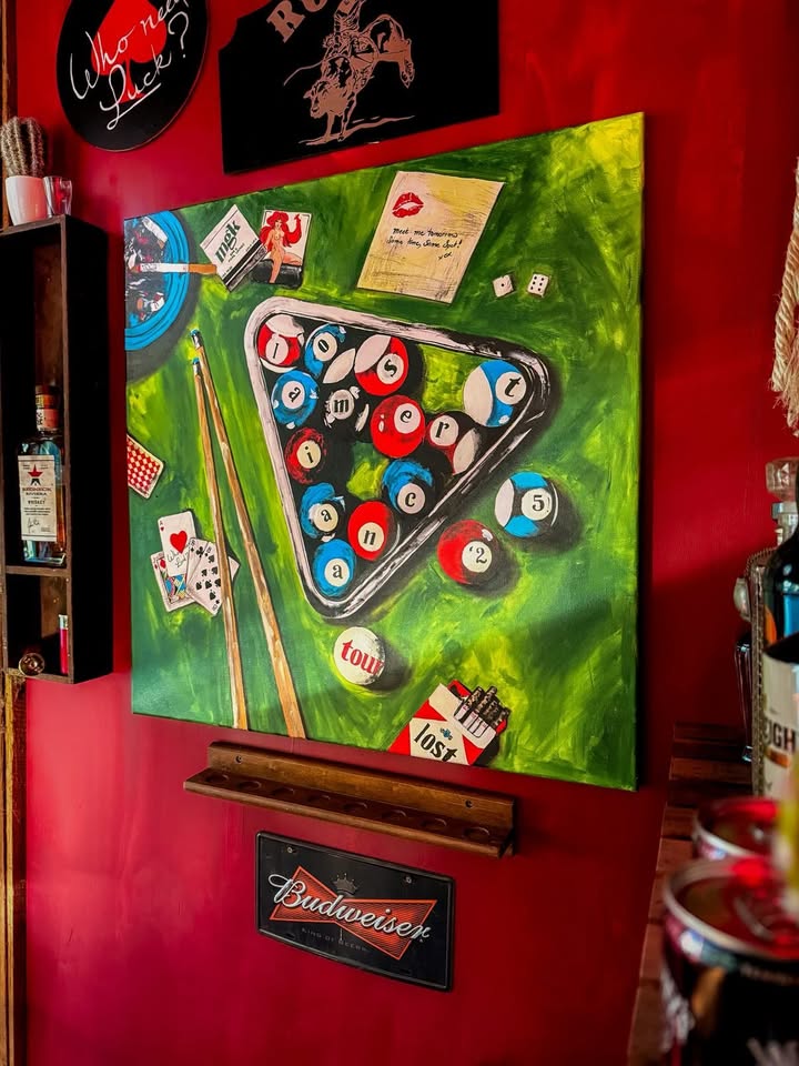 Pokies & Pool Nights Painting