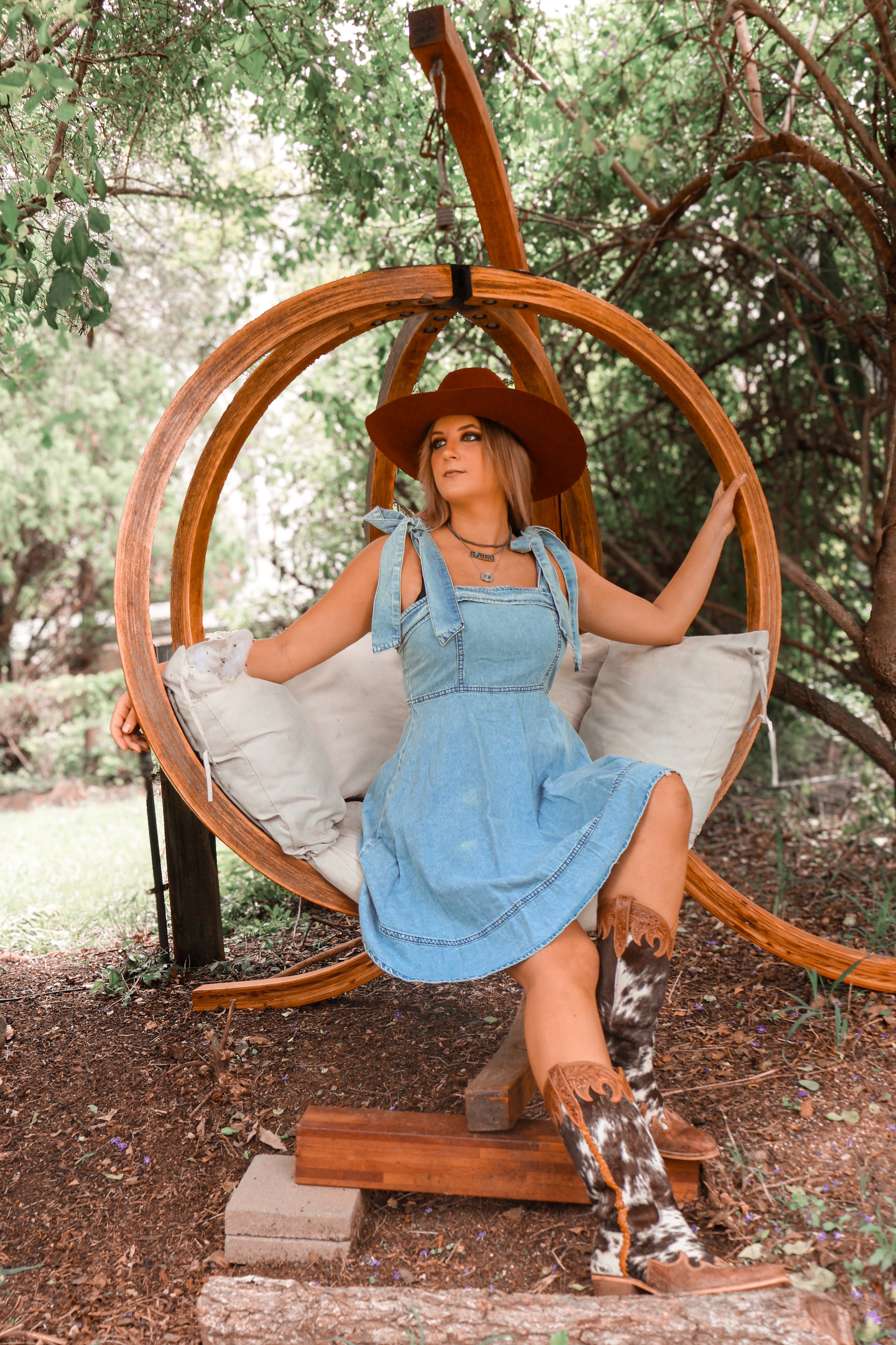 Denim Bow Dress