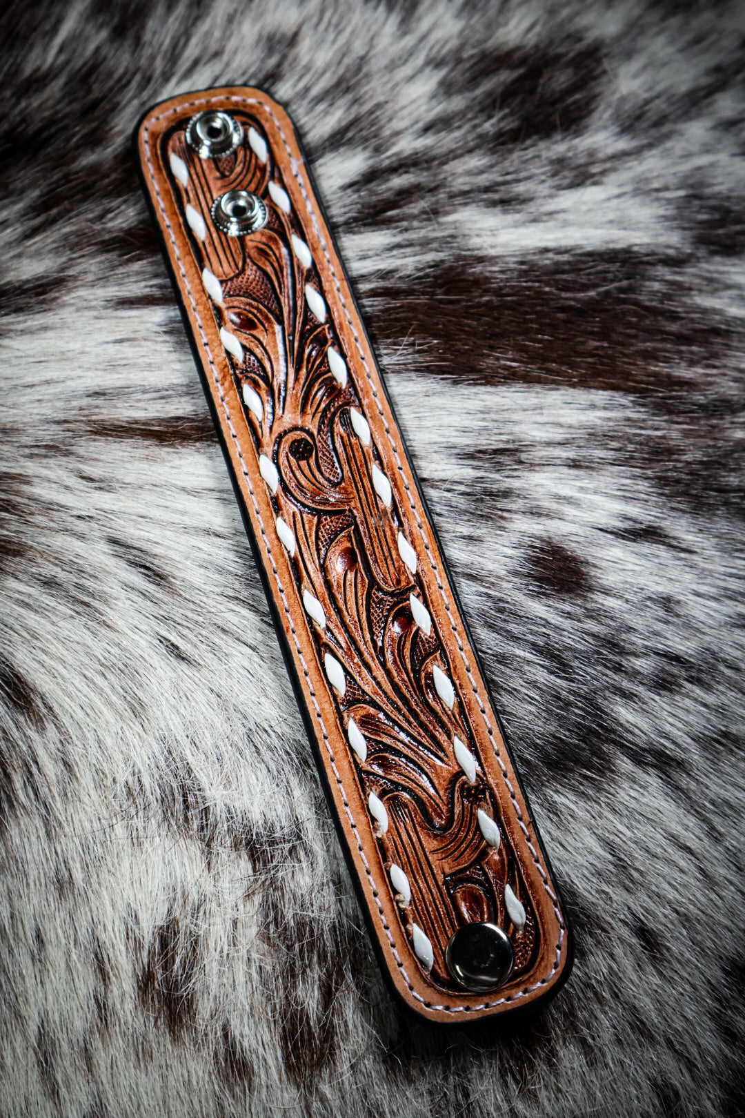 Western Hand Tooled Leather Bracelet