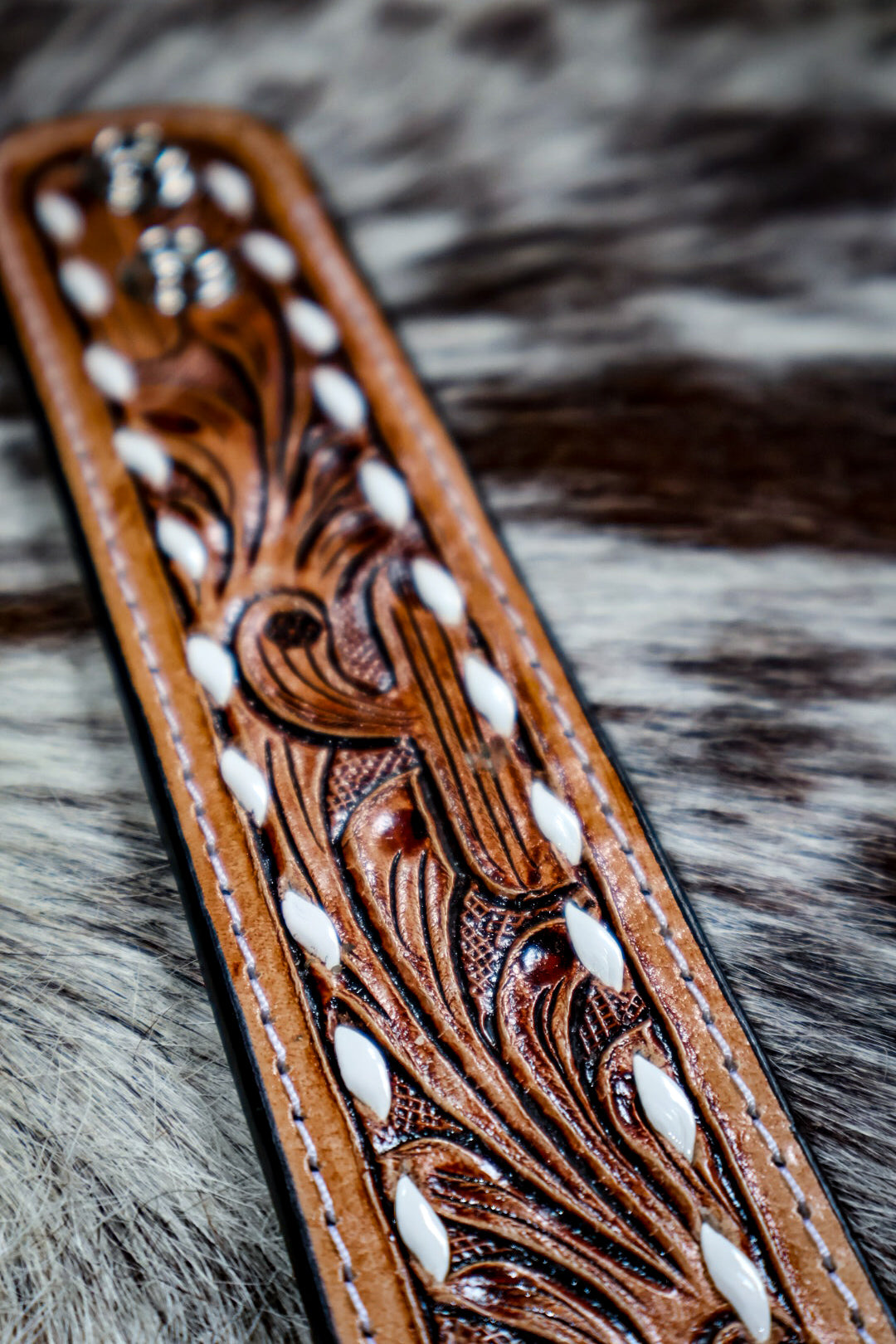 Western Hand Tooled Leather Bracelet