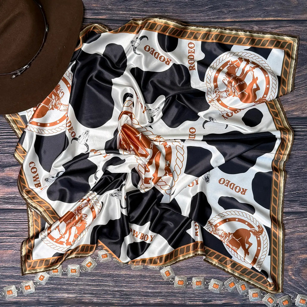 Cow Print Cowboy Silk Wild Rag