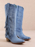 Talia Blue Tassell Cowboy Boots